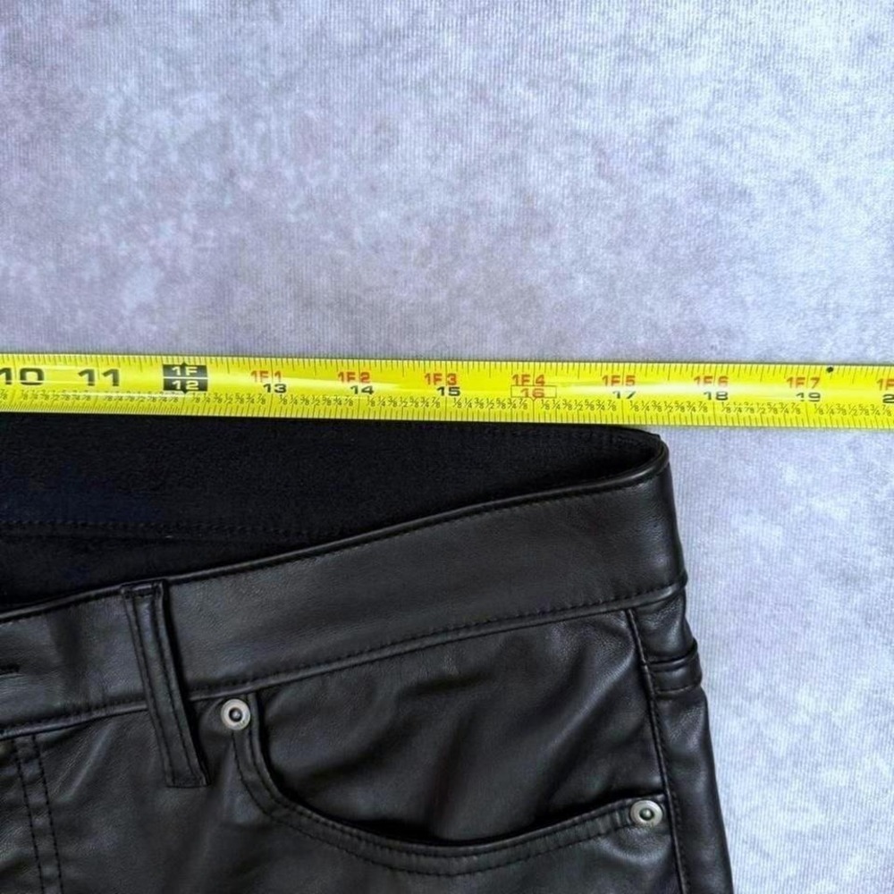 Gap Vintage Slim High Rise Faux Leather Pants Black Womens 16T 33 Tall Vegan - Picture 4 of 6